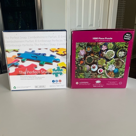 Puzzles Lot of 2: 1000 and 750 Pieces Succulents Castles - Picture 2 of 4